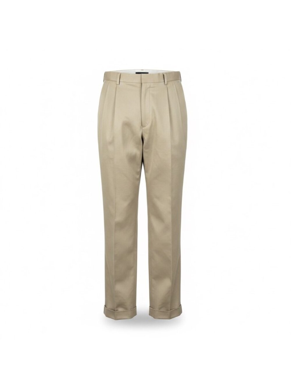 Dockers Mens Khaki Pleated Relaxed Fit Never Iron Chinos Pants Size 33x32